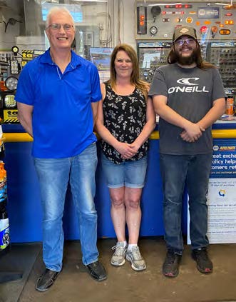 OWNER, PAUL MCKENELLEY, AND EMPLOYEES SUSAN MURRAY AND JAKE CRAWFORD AT THE CHIPMAN NAPA STORE.