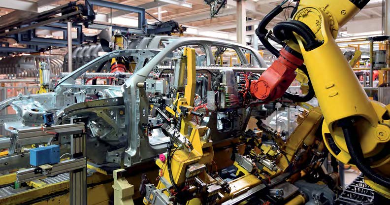 Car being built in the factory