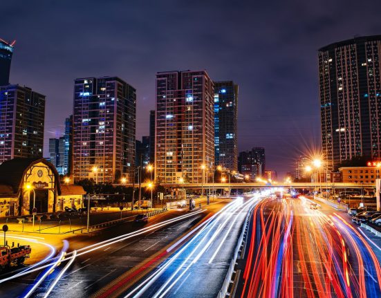 Busy Road at night