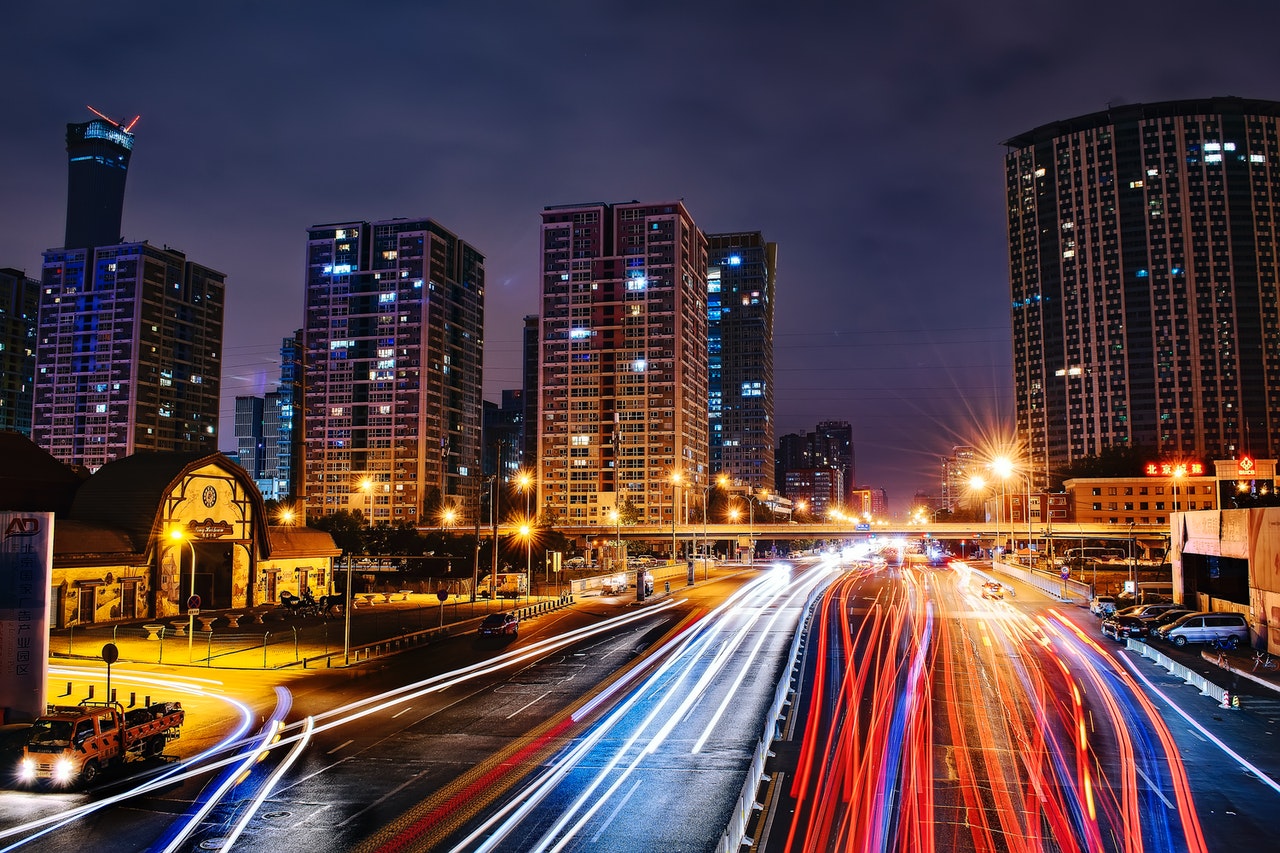 Busy Road at night