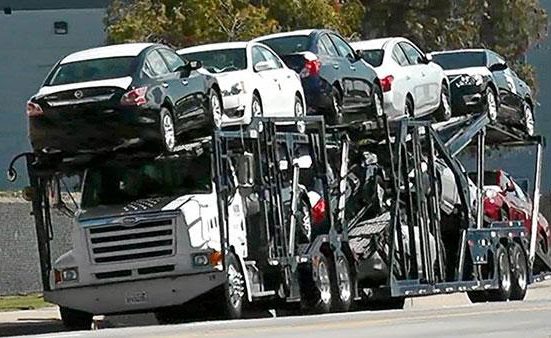 Cars being transported