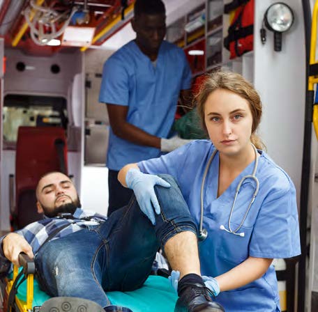 paramedics with an injured man