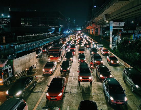 Trucks stuck in traffic