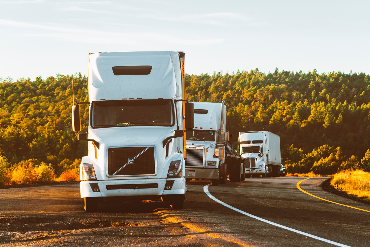 Convoy of trucks